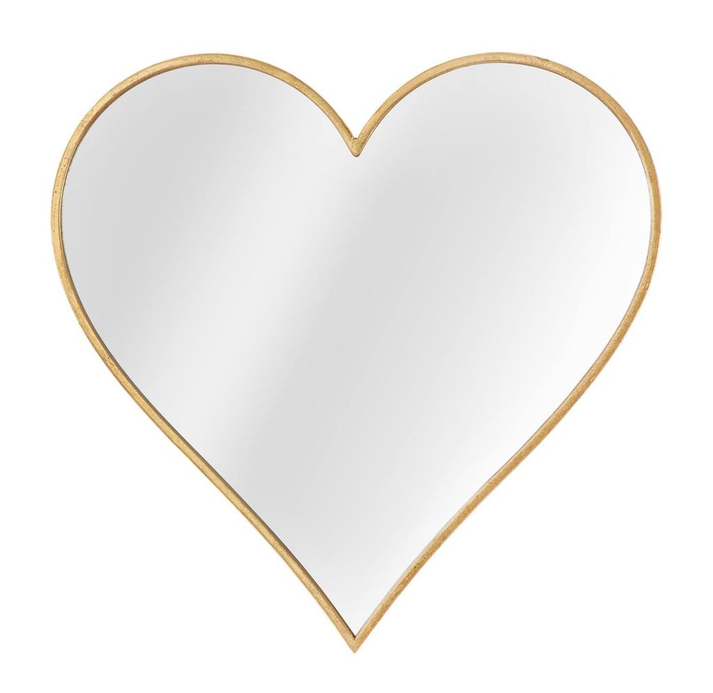 Szív alakú falitükör, 54x55 cm, arany - COEUR - Butopêa